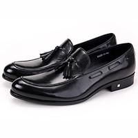 mens loafers slip ons genuine leather career party evening casual flat ...