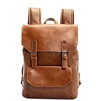 Men Backpack PU All Seasons Casual Outdoor Bucket Magnetic Black Coffee Brown