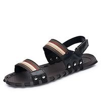 mens sandals summer light soles pu casual brown black