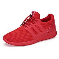 Men\'s Sneakers Spring / Fall Round Toe Tulle Athletic Flat Heel Others / Lace-up Black / Pink / Red / Gray Sneaker