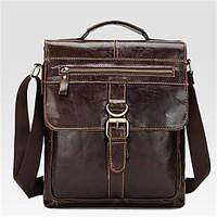 Men Shoulder Bag Cowhide Casual Outdoor Coffee