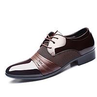 Men\'s Oxfords Spring Fall Formal Shoes PU Wedding Outdoor Office Career Casual Party Evening Flat Heel Black Brown Walking