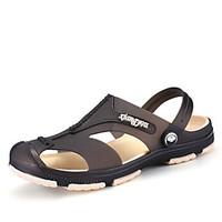 Men\'s Sandals Spring Summer Hole Shoes Light Soles Outdoor Casual Flat Heel Blue Black Walking Shoes