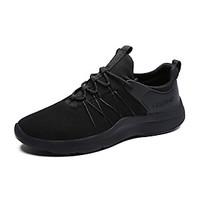 Men\'s Athletic Shoes Fall Winter Comfort PU Casual Flat Heel Lace-up Black Red White Running
