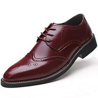 Men\'s dress leather shoes Formal wing tip Brogue Business Oxfords Wedding Office suit shoes