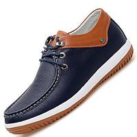 Men\'s Oxfords Spring / Summer / Fall / Winter Comfort Cowhide / Leather Casual Flat Heel Lace-up Blue / White Others