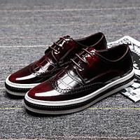 Men\'s Shoes Amir 2017 New Style Hot Sale Party/Office/Casual Black/Burgundy Patent Leather Leisure Oxfords