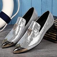 Men\'s Shoes Amir 2017 New Style Pure Manual Flora Lines Wedding / Night Club Party Cowhide Leather Loafers Gold/Silver