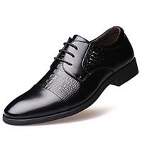 Men\'s Oxfords Spring Summer Fall Winter Comfort Leather Outdoor Office Career Casual Party Evening Flat Heel Rivet Black Yellow