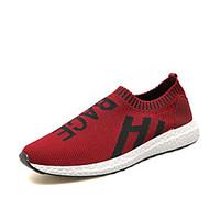 Men\'s Sneakers Spring Summer Comfort Fabric Outdoor Athletic Casual Running Flat Heel Red Gray Black