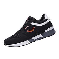 Men\'s Sneakers Comfort Fabric Spring Fall Athletic Running Comfort Lace-up Flat Heel Black Blue Dark Gray 3in-3 3/4in