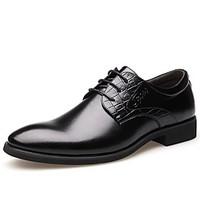 Men\'s Oxfords Spring Summer Fall Winter Comfort Leather Outdoor Office Career Casual Party Evening Flat Heel Lace-up Black Brown