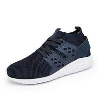 Men\'s Sneakers Spring Summer Comfort Tulle Outdoor Athletic Casual Cycling Flat Heel Lace-up Blue Gray Black