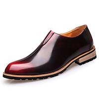 Men\'s Oxfords Spring Summer Fall Winter Comfort Leatherette Outdoor Office Career Casual Party Evening Flat Heel Split JointBlack