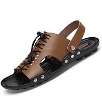 mens sandals gladiator pu spring summer outdoor casual lace up flat he ...