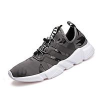 Men\'s Athletic Shoes Spring Summer Comfort Fabric Outdoor Athletic Casual Running Flat Heel Gore Gray Black