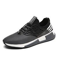 Men\'s Sneakers Spring Summer Comfort Tulle Outdoor Athletic Casual Running Flat Heel Gore Gray Black