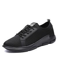 Men\'s Sneakers Spring Summer Comfort Tulle Outdoor Athletic Casual Hiking Flat Heel Gore Black/White Gray Black