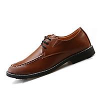 mens oxfords spring fall pointed toe pu casual low heel lace up black  ...