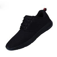 Men\'s Sneakers Comfort Tulle Summer Fall Outdoor Office Career Casual Flat Heel Gray Dark Blue Black Flat