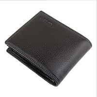 Men Cowhide Casual Outdoor Wallet Black Coffee