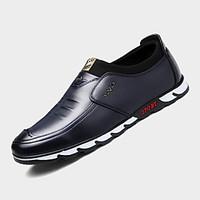 mens loafers slip ons winter comfort pu casual flat heel others black  ...