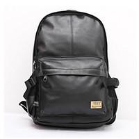 Men Backpack PU All Seasons Casual Outdoor Zipper Brown Black