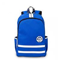 Men Backpack Canvas All Seasons Sports Casual Zipper Blue Black Red