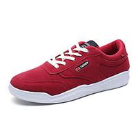 Men\'s Sneakers Spring Summer Comfort PU Outdoor Athletic Casual Flat Heel Lace-up Red Gray Black