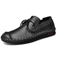Men\'s Sneakers Spring Summer Comfort Light Soles Leather Outdoor Casual Flat Heel Brown Black Walking Shoes