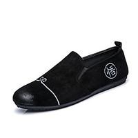 Men\'s Loafers Slip-Ons Spring Summer Comfort Suede Wedding Office Career Party Evening Flat Heel Khaki Gray Black