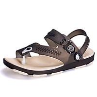 Men\'s Sandals Spring Summer Comfort Silicone Outdoor Office Career Casual Flat Heel Blue Gray Black