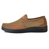 Men\'s Loafers Slip-Ons Light Soles Tulle Summer Casual Flat Heel Brown Gray Flat