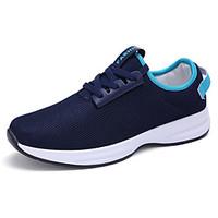 Men\'s Athletic Shoes Spring Fall Comfort Fabric Athletic Flat Heel Lace-up Black Blue White