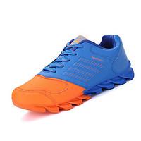 Men\'s Athletic Shoes Spring Fall Comfort Fabric Athletic Flat Heel Lace-up Blue Red Orange Running
