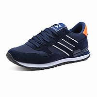 Men\'s Athletic Shoes Comfort Fleece Spring Summer Outdoor Athletic Casual Running Lace-up Flat Heel Light Grey Navy Blue Flat