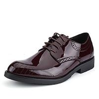 Men\'s Oxfords Formal Shoes Comfort Bullock shoes PU Spring Summer Outdoor Office Career Casual Lace-up Flat Heel Burgundy Black Flat
