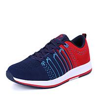 Men\'s Sneakers Spring Summer Mary Jane Comfort Fabric Outdoor Athletic Casual Running Flat Heel Lace-up Blue Red Black