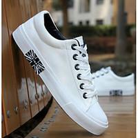 Men\'s Sneakers Comfort Canvas Spring Casual Blue Black White Flat