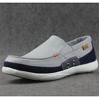 mens loafers slip ons comfort fabric spring casual blue gray flat