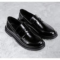 mens sneakers comfort cowhide spring casual black flat