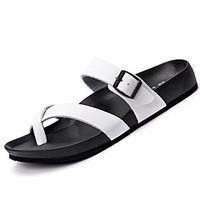 mens sandals comfort pu tulle spring casual black white flat