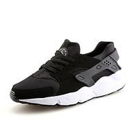 mens athletic shoes comfort pu fall outdoor lace up flat heel blackwhi ...