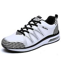 Men\'s Athletic Shoes Comfort PU Spring Fall Outdoor Lace-up Flat Heel Black White Under 1in