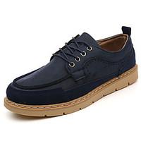 mens oxfords comfort pu spring fall outdoor lace up flat heel khaki bl ...