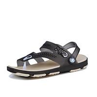 mens sandals comfort pu summer outdoor flat heel blue brown under 1in