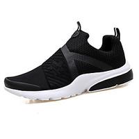 Men\'s Athletic Shoes Comfort PU Spring Fall Outdoor Lace-up Flat Heel Black/Red Black/White Dark Blue Black Under 1in
