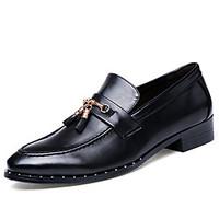 Men\'s Oxfords Spring Fall Formal Shoes Comfort Leather Wedding Office Career Party Evening Flat Heel Black Brown