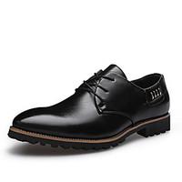 Men\'s Oxfords Spring Fall Formal Shoes Comfort Leather Wedding Office Career Party Evening Flat Heel Black Brown