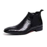 mens boots cowhide spring fall outdoor chunky heel block heel black co ...